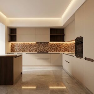 cucina moderna in appartamento ristrutturato a Reggio Emilia